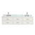 Lexora LVC80DA101 Castor 80 inch W White Double Sink Wall Hung Vanity Cabinet, Carrara Marble Top, and Faucet Set