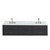 Lexora LVC80DL101 Castor 80 inch W Black Double Sink Wall Hung Vanity Cabinet, Carrara Marble Top, and Faucet Set