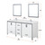 Lexora Ziva 80 inch W White Double Sink Vanity Cabinet, White Quartz Top, Faucet Set and 30 in Mirrors