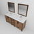 Lexora LVZV80DN211 Ziva 80 inch W Rustic Barnwood Double Sink Vanity Cabinet, White Quartz Top, Faucet Set and 30 in Mirrors