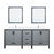 Lexora LVZV80DB211 Ziva 80 inch W Dark Grey Double Sink Vanity Cabinet, White Quartz Top, Faucet Set and 30 in Mirrors