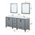 Lexora LVZV80DB211 Ziva 80 inch W Dark Grey Double Sink Vanity Cabinet, White Quartz Top, Faucet Set and 30 in Mirrors