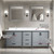Lexora Ziva 80 inch W Dark Grey Double Sink Vanity Cabinet, White Quartz Top, Faucet Set and 30 in Mirrors