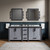 Lexora LVZV80DB211 Ziva 80 inch W Dark Grey Double Sink Vanity Cabinet, White Quartz Top, Faucet Set and 30 in Mirrors