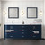 Lexora  LJ342280DEDSM30 Jacques 80 in. W x 22 in. D Navy Blue Double Bath Vanity, Carrara Marble Top, and 30 in. Mirrors