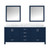 Lexora  LJ342280DEDSM30 Jacques 80 in. W x 22 in. D Navy Blue Double Bath Vanity, Carrara Marble Top, and 30 in. Mirrors