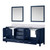 Lexora Jacques 80 in. W Navy Blue Double Sink Vanity Cabinet, Carrara Marble Top, and 30 in. Mirrors