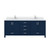 Lexora Jacques 80 in. W Navy Blue Bath Vanity Cabinet, Cultured Marble Top, and Faucet Set