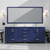 Lexora Jacques 80 in. W Navy Blue Bath Vanity Cabinet, Cultured Marble Top, and Faucet Set