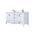 Lexora Jacques 80 in. W White Bath Vanity Cabinet, Cultured Marble Top, and Faucet Set