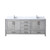 Lexora Jacques 80 in. W Distressed Grey Double Sink Vanity Cabinet, Carrara Marble Top, and Faucet Set