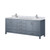 Lexora LVJ80DB101 Jacques 80 in. W Dark Grey Double Sink Vanity Cabinet, Carrara Marble Top, and Faucet Set