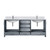 Lexora LVJ80DB101 Jacques 80 in. W Dark Grey Double Sink Vanity Cabinet, Carrara Marble Top, and Faucet Set