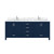 Lexora LVJ80DE101 Jacques 80 in. W Navy Blue Double Sink Vanity Cabinet, Carrara Marble Top, and Faucet Set
