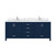 Lexora Jacques 80 in. W Navy Blue Double Sink Vanity Cabinet, Carrara Marble Top, and Faucet Set