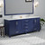 Lexora Jacques 80 in. W Navy Blue Double Sink Vanity Cabinet, Carrara Marble Top, and Faucet Set