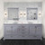 Lexora LVD80DB201 Dukes 80 in. W Dark Grey Double Sink Vanity Cabinet, White Quartz Top, and Faucet Set