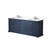 Lexora Dukes 80 in. W Navy Blue Double Sink Vanity Cabinet, Cultured Marble Top, and Faucet Set