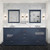 Lexora Dukes 80 in. W Navy Blue Double Sink Vanity Cabinet, Cultured Marble Top, and Faucet Set