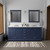 Lexora Dukes 80 in. W Navy Blue Double Sink Vanity Cabinet, Cultured Marble Top, and Faucet Set