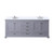 Lexora LVD80DB301 Dukes 80 in. W Dark Grey Double Sink Vanity Cabinet, Cultured Marble Top, and Faucet Set