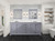 Lexora LVD80DB301 Dukes 80 in. W Dark Grey Double Sink Vanity Cabinet, Cultured Marble Top, and Faucet Set