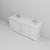 Lexora Dukes 80 in. W White Double Sink Vanity Cabinet, Cultured Marble Top, and Faucet Set