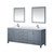Lexora  LVJ80DB311 Jacques 80 in. W x 22 in. D Dark Grey Bath Vanity, Cultured Marble Top, Faucet Set, and 30 in. Mirror