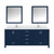 Lexora LJ342280DEWQM30F Jacques 80 in. W Navy Blue Double Sink Vanity Cabinet, White Quartz Top, Faucet Set, and 30 in. Mirrors