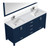Lexora Jacques 80 in. W Navy Blue Double Sink Vanity Cabinet, White Quartz Top, Faucet Set, and 30 in. Mirrors