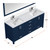 Lexora Jacques 80 in. W Navy Blue Double Sink Vanity Cabinet, White Quartz Top, Faucet Set, and 30 in. Mirrors