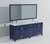 Lexora LJ342280DEWQM30F Jacques 80 in. W Navy Blue Double Sink Vanity Cabinet, White Quartz Top, Faucet Set, and 30 in. Mirrors