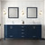 Lexora  LVJ80DE311 Jacques 80 in. W x 22 in. D Navy Blue Bath Vanity, Cultured Marble Top, Faucet Set, and 30 in. Mirror