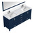 Lexora  LVJ80DE311 Jacques 80 in. W x 22 in. D Navy Blue Bath Vanity, Cultured Marble Top, Faucet Set, and 30 in. Mirror
