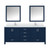 Lexora Jacques 80 in. W Navy Blue Bath Vanity Cabinet, Cultured Marble Top, Faucet Set, and 30 in. Mirror