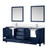 Lexora Jacques 80 in. W Navy Blue Bath Vanity Cabinet, Cultured Marble Top, Faucet Set, and 30 in. Mirror