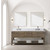 Lexora LVN80DR101 Norwalk 80 inch W Grey Oak Double Sink Vanity Cabinet, Carrara Marble Top, and Faucet Set