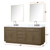 Lexora LVA80DR110 Abbey 80 inch W Grey Oak Double Sink Vanity Cabinet, Carrara Marble Top, and 36 in Mirrors