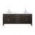 Lexora Laurel 80 inch W Brown Oak Double Sink Vanity Cabinet, Carrara Marble Top, and Faucet Set