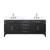 Lexora LVL80DJ101 Laurel 80 inch W Black Oak Double Sink Vanity Cabinet, Carrara Marble Top, and Faucet Set