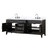 Lexora Laurel 80 inch W Black Oak Double Sink Vanity Cabinet, Carrara Marble Top, and Faucet Set