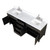 Lexora LVL80DJ101 Laurel 80 inch W Black Oak Double Sink Vanity Cabinet, Carrara Marble Top, and Faucet Set