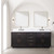 Lexora  LVA80DJ101 Abbey 80 in W x 22 in D Black Oak Double Bath Vanity, Carrara Marble Top, and Faucet Set