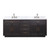 Lexora Abbey 80 inch W Black Oak Double Sink Vanity Cabinet, Carrara Marble Top, and Faucet Set