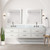 Lexora  LVC80DA111 Castor 80 in W x 22 in D White Double Bath Vanity, Carrara Marble Top, Faucet Set, and 36 in Mirrors