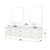 Lexora Castor 80 inch W White Double Sink Wall Hung Vanity Cabinet, Carrara Marble Top, Faucet Set, and 36 in Mirrors