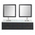 Lexora  LVC80DL111 Castor 80 in W x 22 in D Black Double Bath Vanity, Carrara Marble Top, Faucet Set, and 36 in Mirrors