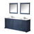Lexora LVD80DE311 Dukes 80 in. W Navy Blue Double Sink Vanity Cabinet, Cultured Marble Top, Faucet Set, and 30 in. Mirrors
