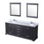 Lexora LVD80DG311 Dukes 80 in. W Espresso Double Sink Vanity Cabinet, Cultured Marble Top, Faucet Set, and 30 in. Mirrors