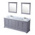 Lexora  LVD80DB311 Dukes 80 in. W x 22 in. D Dark Grey Double Bath Vanity, Cultured Marble Top, Faucet Set, and 30 in. Mirrors